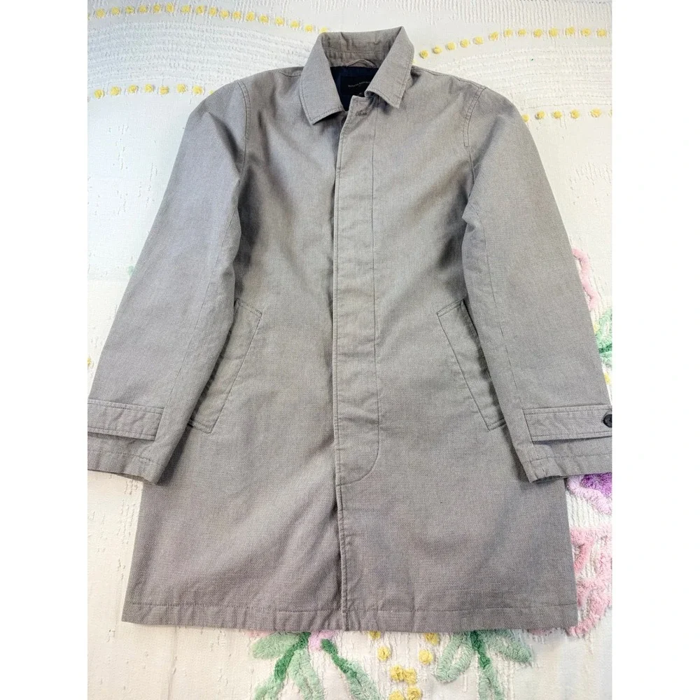 Banana Republic Mens Grey Cotton Car Coat Mac Jacket Medium RN54023‎